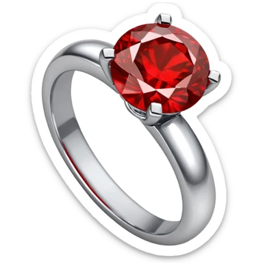 red ring marry red diamond metal prata sticker