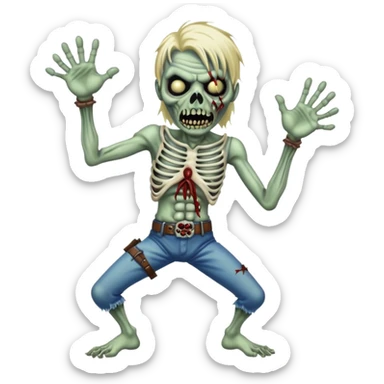 iron maiden zombie eddie glamour sparkle dance sticker