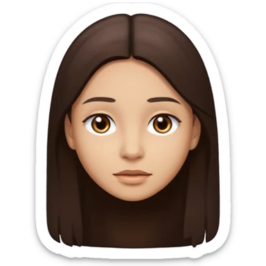 Create a emoji version of me with light skin color, brown eyes and dark brown straight long hair  sticker