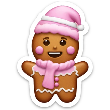 Pink gingerbread Christmas  sticker