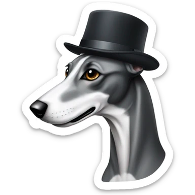 Greyhound with hat sticker