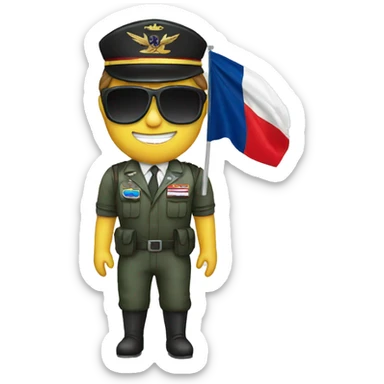 pilot with sunglasses and czech flag sticker