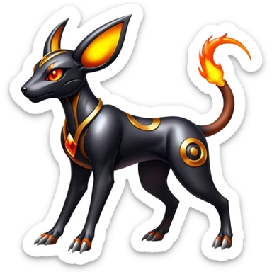 Shiny Gothic Exotic Futuristic Houndoom-Genesect-Torracat-Pokémon-Fakémon-hybrid-creature sticker
