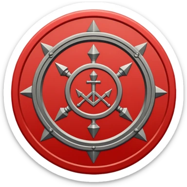 Create a circular casting sigil based off of the wizard101 balance school using base color sand and trim color red. A scale is the main focus here  sticker