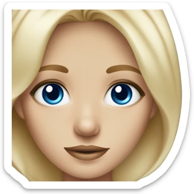 Polish blonde girl with blue eyes in blue dress sticker