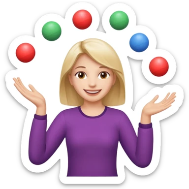 a girl juggling  with two hands  sticker