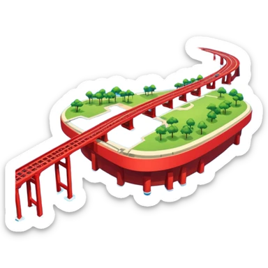 advanced modern island with advanced infrastructure with a red bridge  sticker