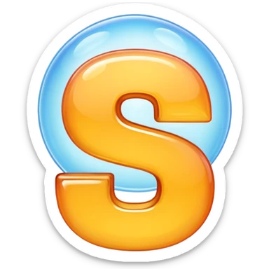 The letter S in a light emoji bubble sticker