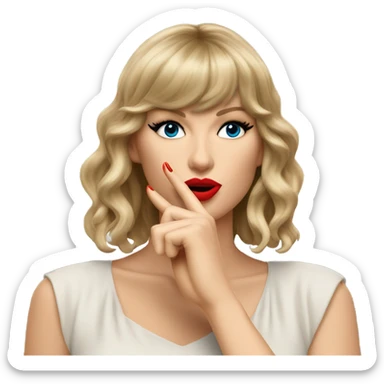 Taylor Swift doing the shh gesture with 1 finger sticker