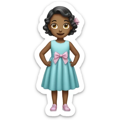 Little girl with a dress and bow sticker