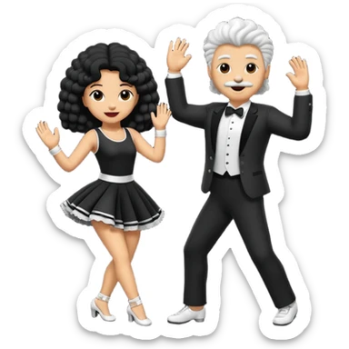 2 perros poddle uno macho y una hembra bailando  sticker