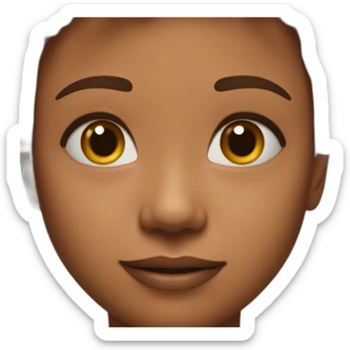 Ultra realistic 4k human emoji, brown real skin sticker