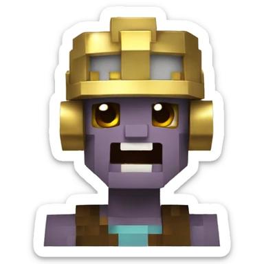  A minecraft zombie with brown hair, and a gold headset on his head sticker