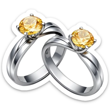 Diamond ring 💍 2 rings  twist with each other like engagement rings for man and women sticker