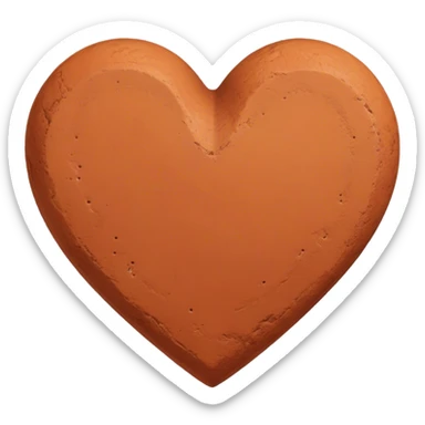 terracotta Matt heart sticker