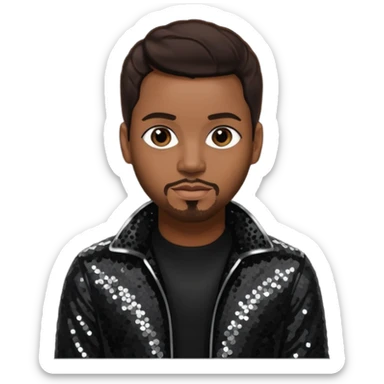 Avant, R&B Singer (b.1978) with dark brown hair, black sequin outfit sticker