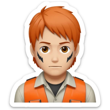 Denji chainsaw man (from head to shoulders) sticker