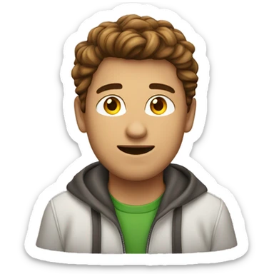 ein junger man mit Kapuze braunen Haaren  sticker