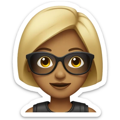 young woman wear the sunglass sticker