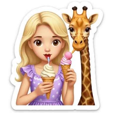 Icecream, giraffe, dress sticker