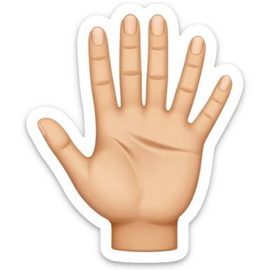 The thumb, index and middle finger showing sticker