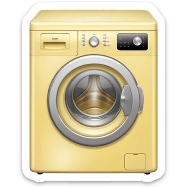 pale yellow simple washing machine sticker