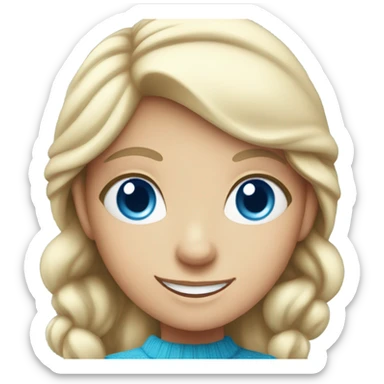 smiling girl with blue eyes in christmas setting sticker