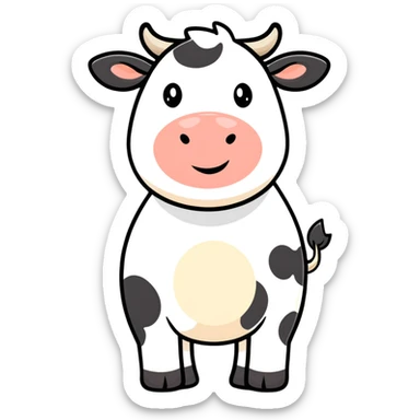 a happy dairy cow sticker