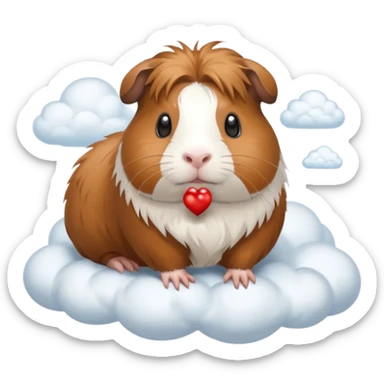 a majestic guinea pig sitting on a cloud sticker