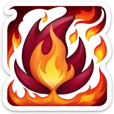 dark Burgundy fire  sticker