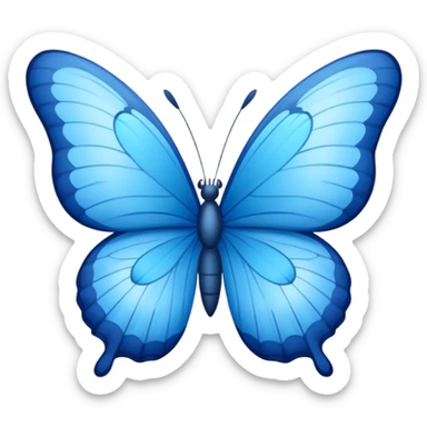Blue butterfly with letter sticker