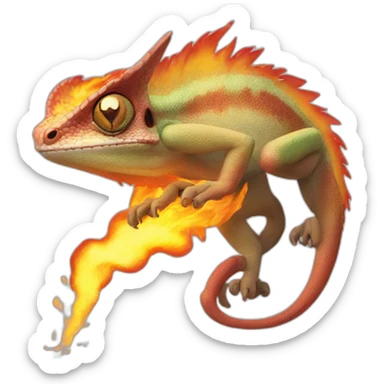 Camaleon ardiendo sticker