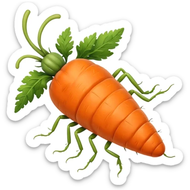 Farting carrot bug sticker