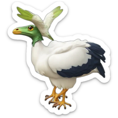 Une chèvre sur un aigle sur une grenouille sticker