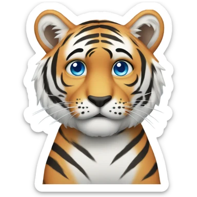 Lonely tiger with blue eyes sticker