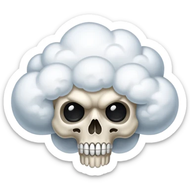 Cloud on skul facing surprised  sticker