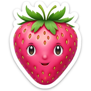 light pastel baby pink colored realistic strawberry sticker