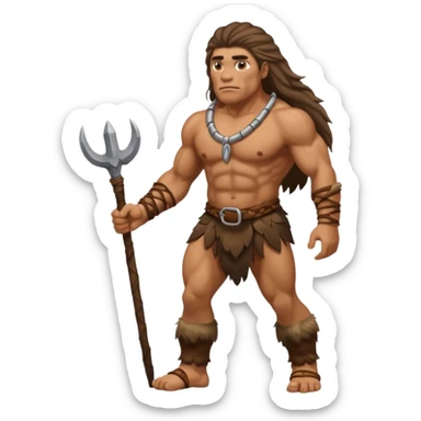 a stone age man walking full view  sticker