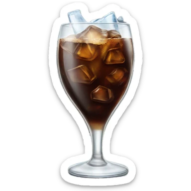 Cola in a glass with ice  sticker