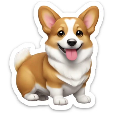 Welsh Corgi Pembroke with Heart sticker