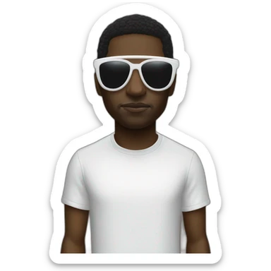 A black man like travis scott wear futurestic white Sunglasses sticker