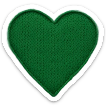 Knitted pattern in the shape of a heart and color is dark green sticker