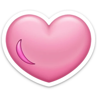 Pink crescent moon heart sticker