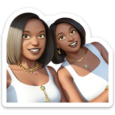 girls in car with jewelry sticker