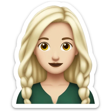 White girl with narcissa malfoy hair but red instead of white  sticker