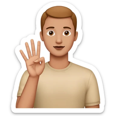 Man using sign language, deaf person sticker