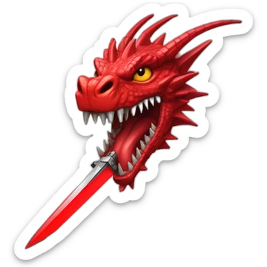 crazy-funny-cyberpunk-red-dragon-head-laser-sword-red sticker