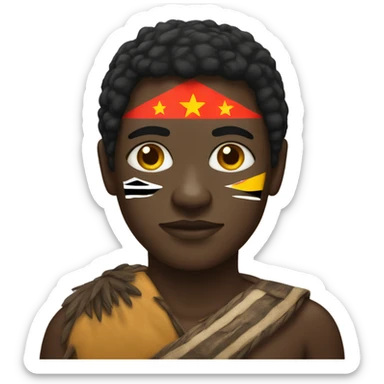 Black person with aboriginal flag  sticker