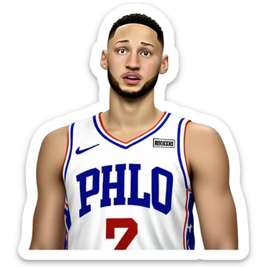Ben simmons no beard upset crying sticker