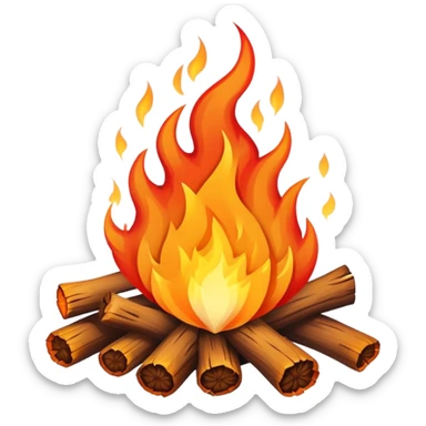 bonfire with flames sticker